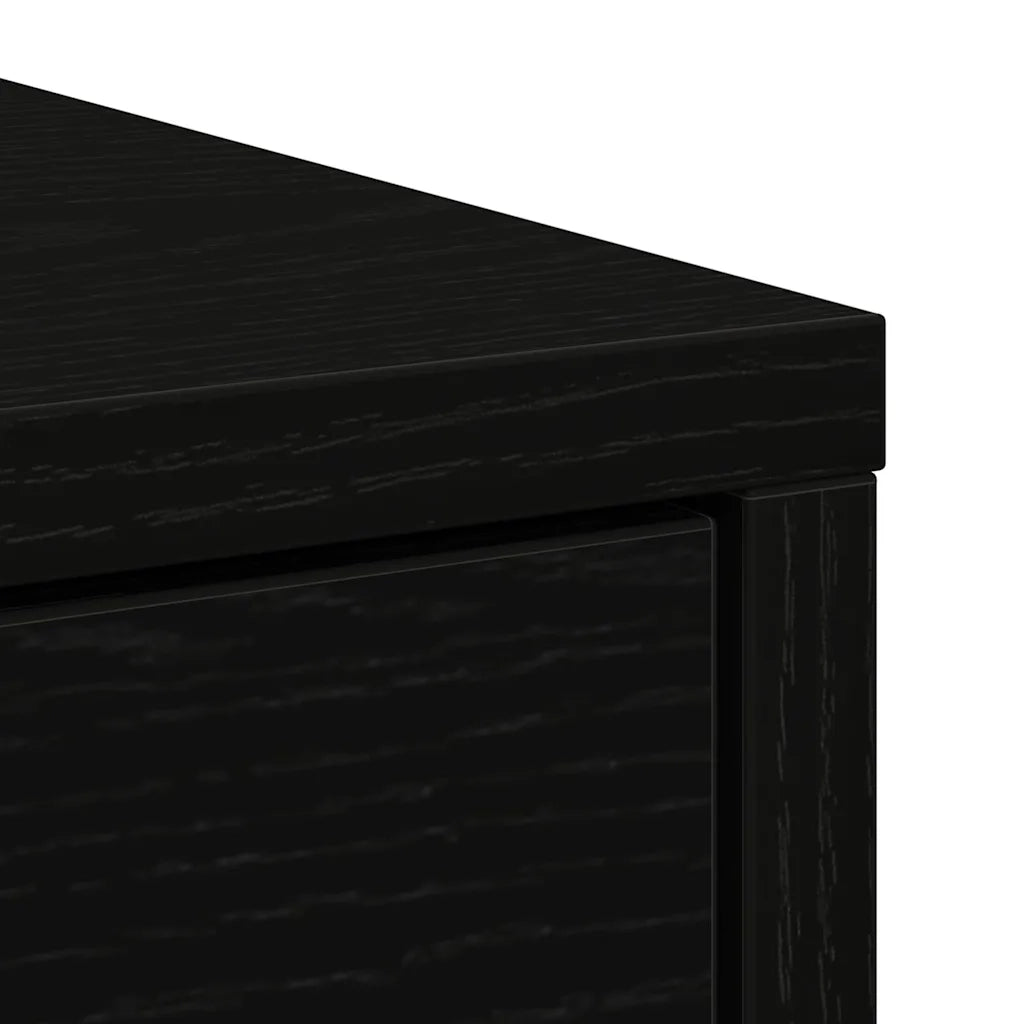 Credenza | Madia | Buffet da pranzo | Armadio da pranzo con Cassetti e Ante Rovere Nero 70,5x34x74,5 cm