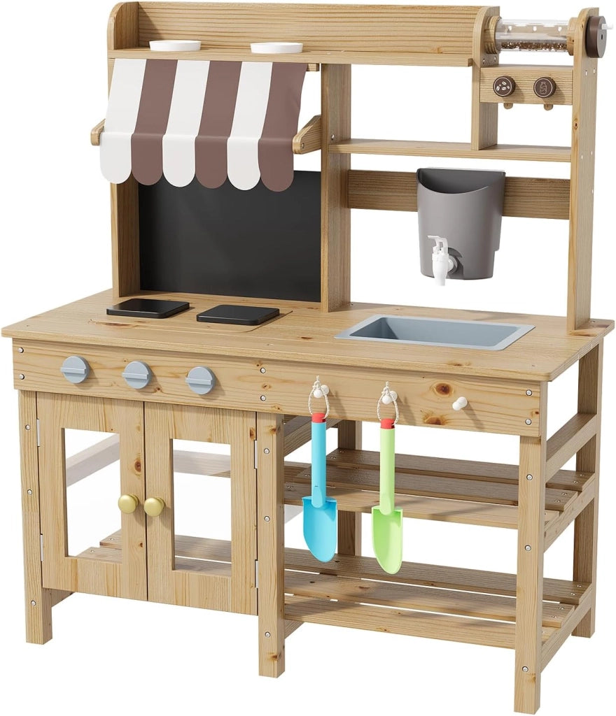 Cucina Giocattolo Per Bambini; Cucina Di Gioco Con Suoni; Fornelli; Rubinetto; Lavello; Microonde; Orologio; Macchina Per Il Ghiaccio e Accessori Da Cucina; Cucina Di Gioco in Legno Per Bambini Dai 3