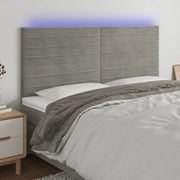 Testiera a LED-Testata con LED Grigio Chiaro 160x5x118/128 cm in Velluto 766976