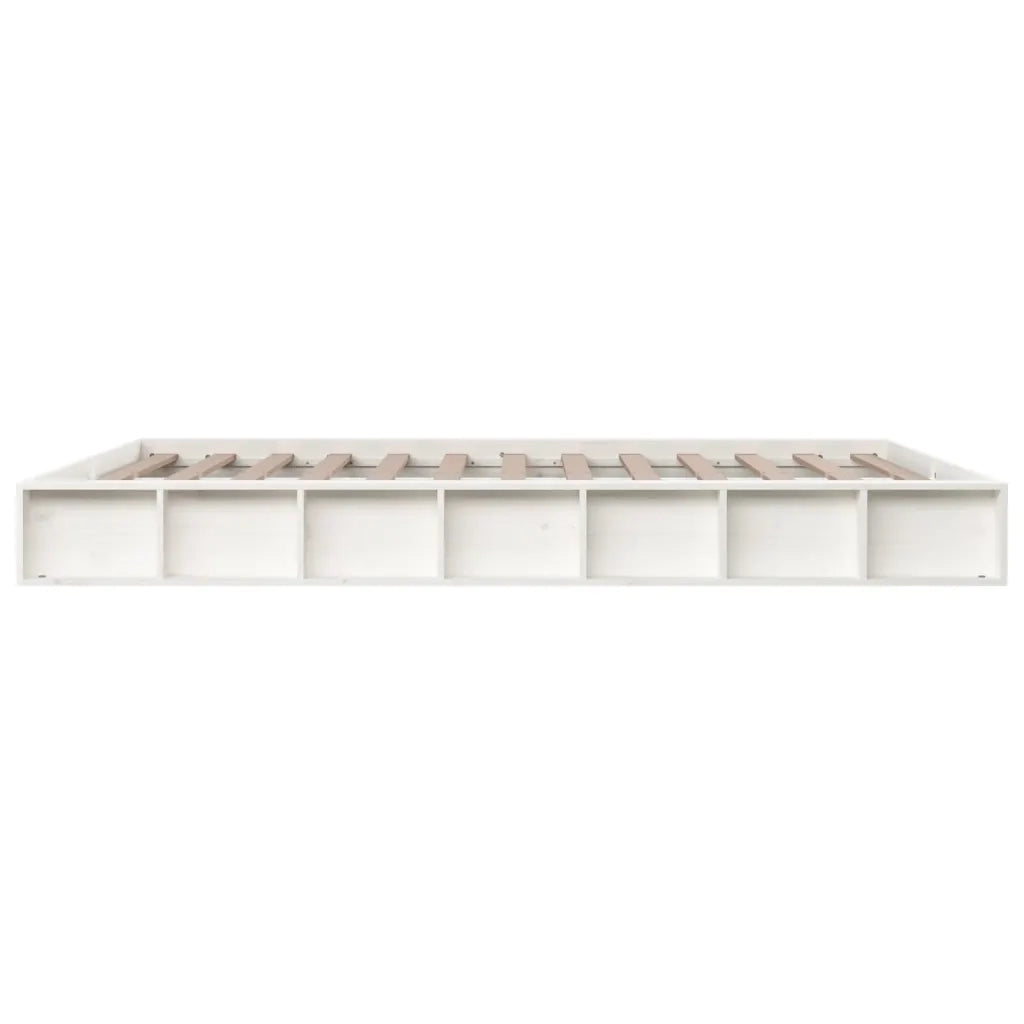 Giroletto-Struttura Letto Bianco 140x200 cm in Legno Massello 250647