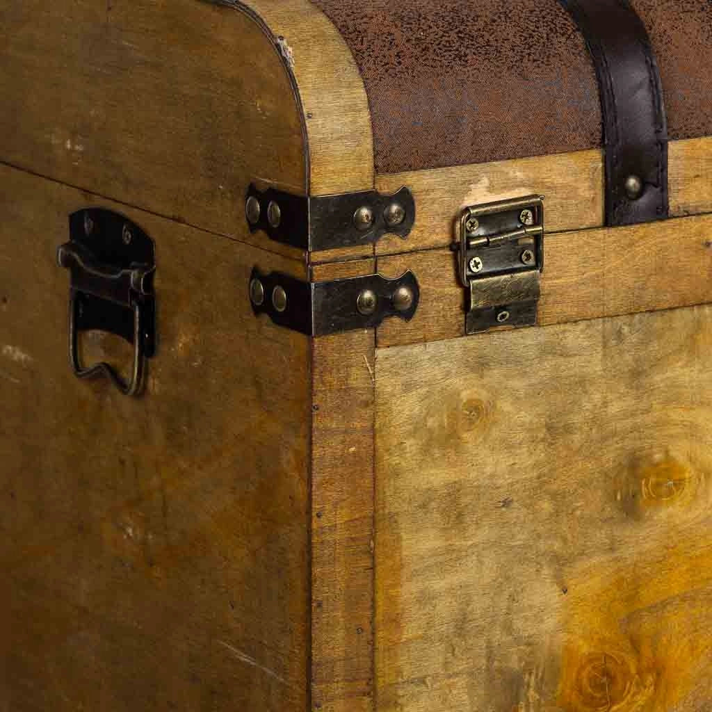 Baul porta bottiglie in legno marrone 45x28x59h cm