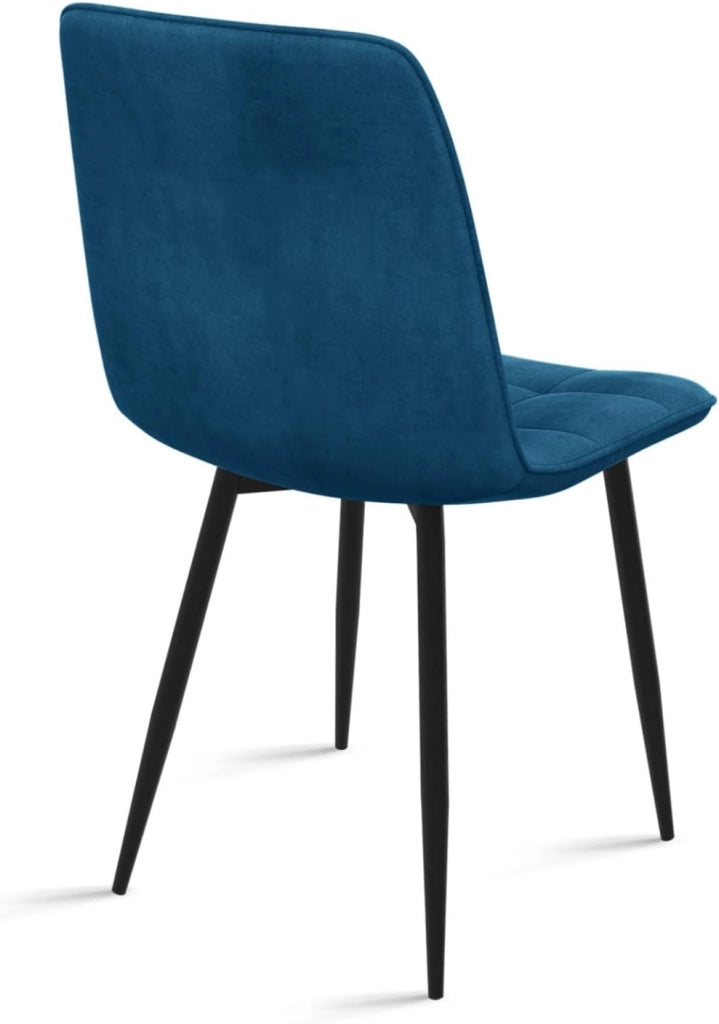 Set di 6 sedie da pranzo in velluto blu MILA