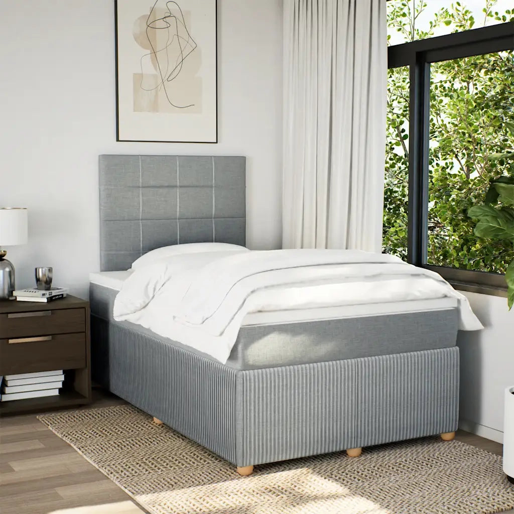 Giroletto a Molle con Materasso Grigio Chiaro 120x190cm Tessuto