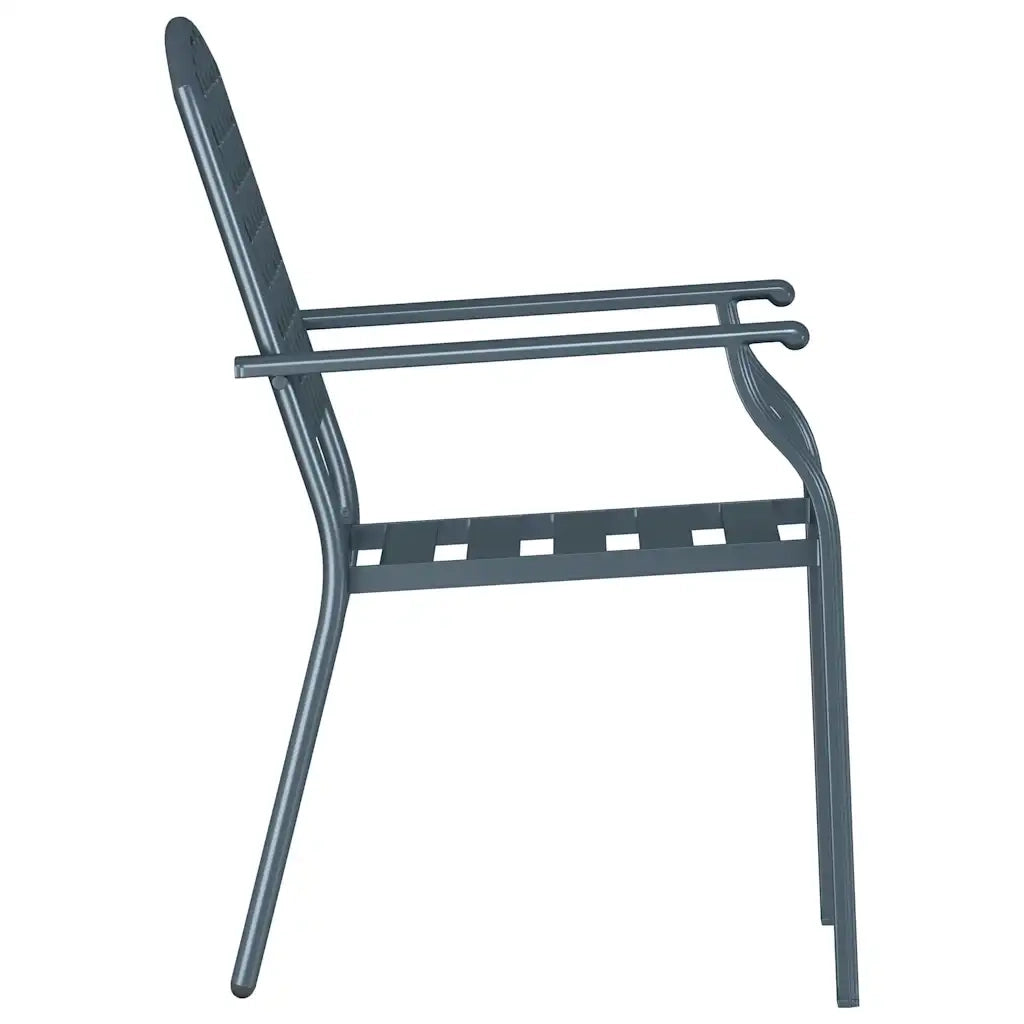 Sedia da Giardino 4 pcs Antracite 56 x 65 x 89 cm Acciaio 362776