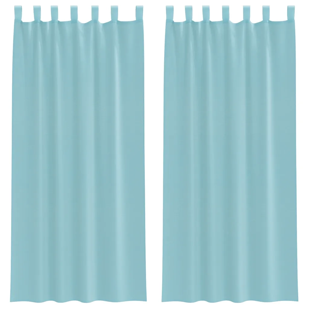 Tende in Voile con Tasche per Aste 2 pz Turchese 4102238