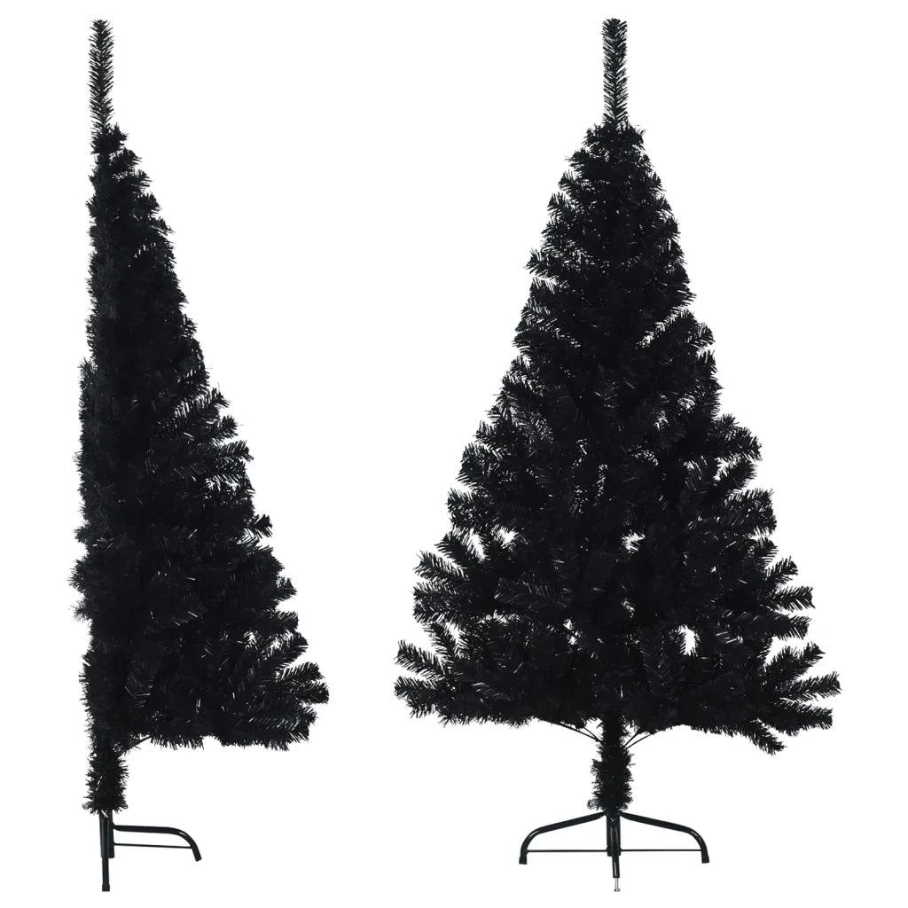 Albero di Natale Artificiale a MetÃ  con Base Nero 120 cm PVC