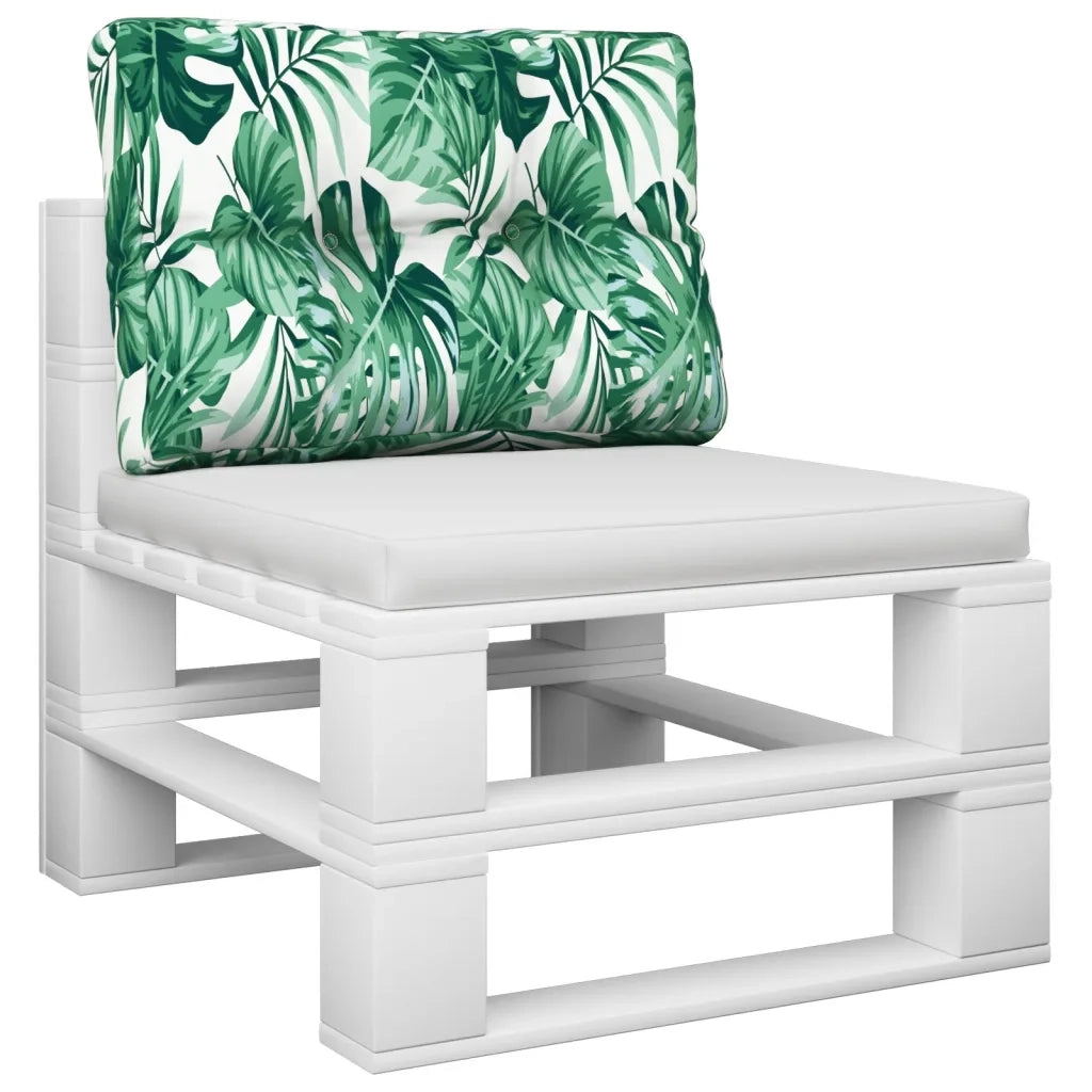 vidaXL Cuscino per Pallet con Motivo a Foglie 50x40x12 cm in Tessuto