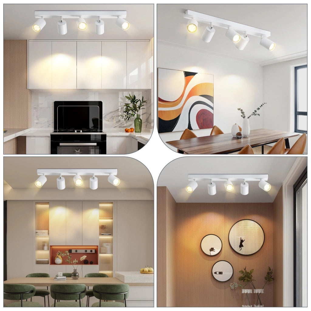 ZMH Faretto da soffitto LED bianchi 5 punti luce GU10 orientabili 330° industriale moderno per salotto senza lampadine