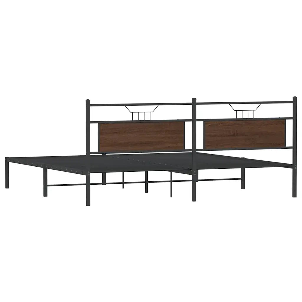 Giroletto senza Materasso Rovere Marrone 193x203 cm Truciolato