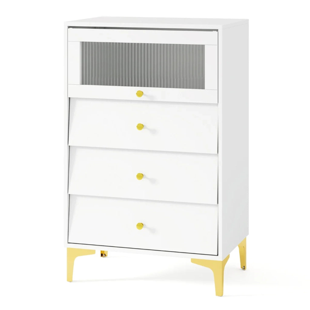 Cassettiera moderna 60 x 40 x 95,5 cm pratico spazio di archiviazione design elegante in legno ingegnerizzato bianco 20_0011538