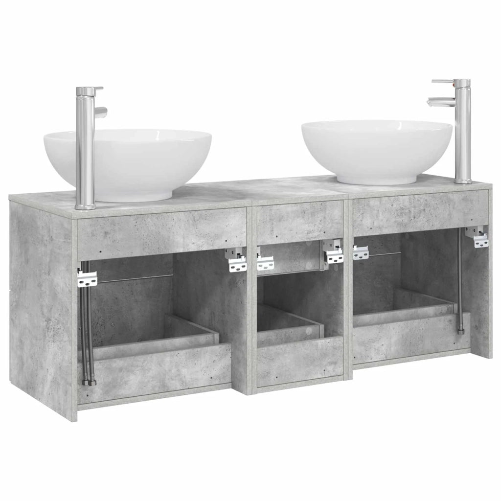 Set di mobili per il bagno 3 pz Grigio Cemento 3405910