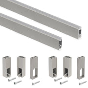 Emuca Kit tubo per armadio Luxe, 1,15 m, Color grigio pietra, Alluminio e Tecnoplastica, 1 kit