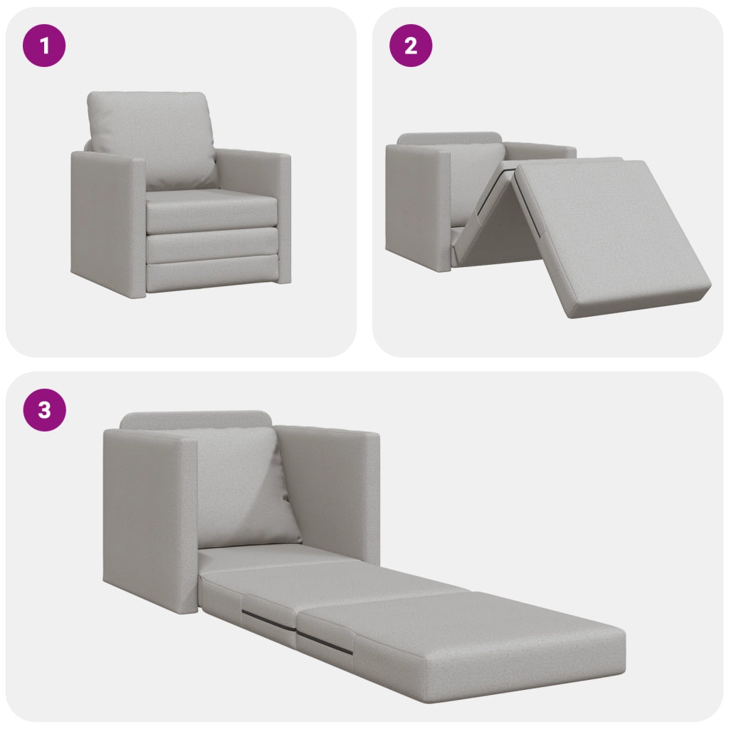 Divano Letto 2-in-1 Grigio Nuvola 74x77x81 cm Tessuto