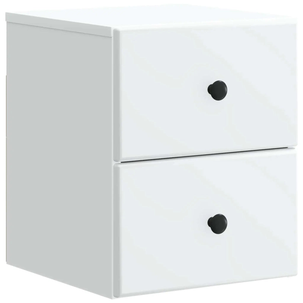 Set di 2 Comodini | Armadio da Notte | Mobiletto da notte a muro Bianco 34,5 x 33 x 40 cm
