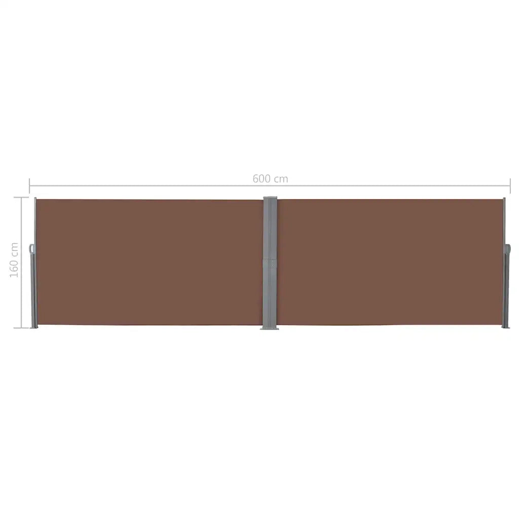 Tenda da Sole Laterale Retrattile 160x600 cm Marrone 143681