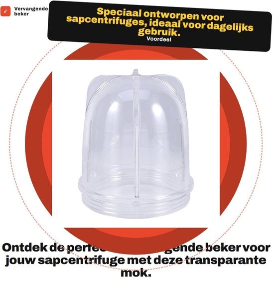 Accessorio per centrifuga - Bicchiere di sostituzione - Plastica - Accessori per frullatore - Tazza trasparente - Bicchiere alto/basso - Bicchiere per frullatore