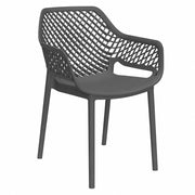 SEDIA IN POLIPROPILENE SCHIENALE FORATO 'ARIA ARMCHAIR' grafite  - BICA