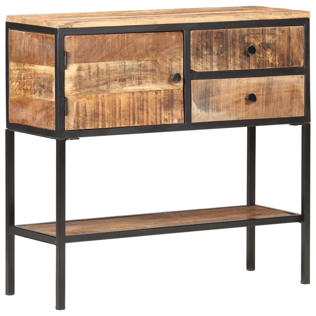 Credenza-Buffet-Armadio da cucina 85x30x80 cm in Legno Massello di Mango Grezzo