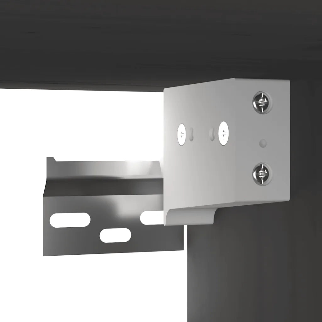 Pensile Grigio 80x30x30 cm in Legno Massello di Pino 818389