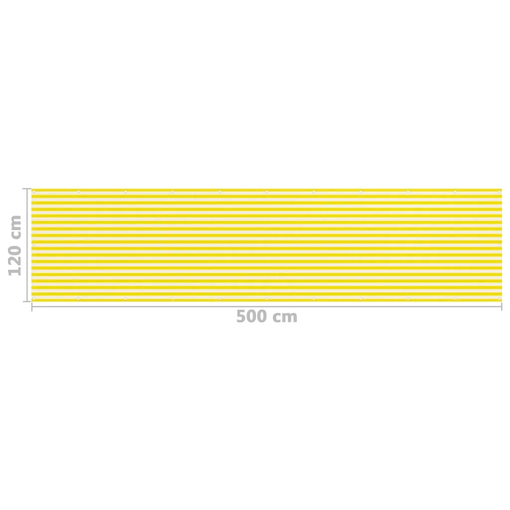 Paravento da Balcone-Pannello per balcone Giallo e Bianco 120x500 cm in HDPE
