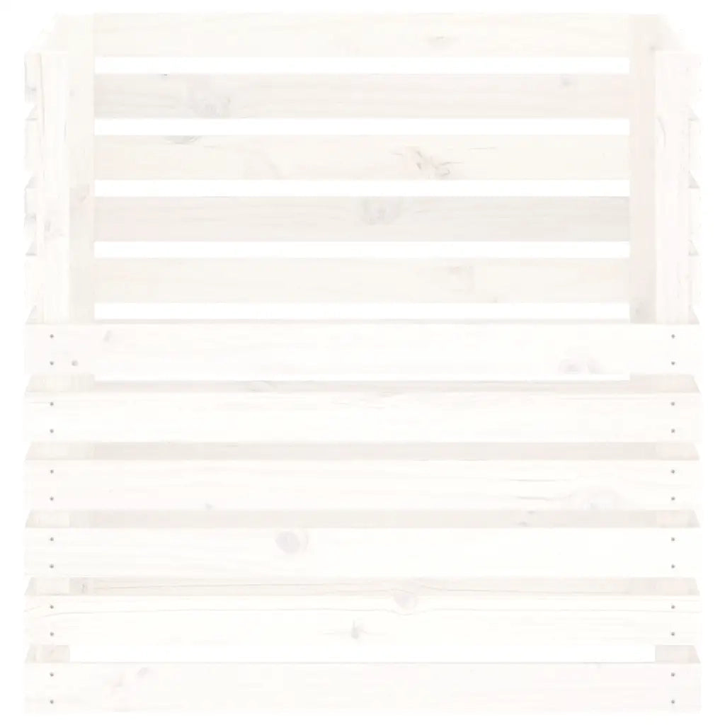 Compostiera Bianca 80x80x78 cm in Legno Massello di Pino 822188
