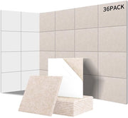 Pannelli Acustici Autoadesivi - 36 Pezzi - Isolamento Acustico - Densità 230 kg/m³ - NRC 0,95 - Design Quadrato 30 x 30 x 0,9 cm