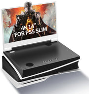 Monitor portatile da gioco da 14" IPS 4k 60Hz integrato con PS5 Slim (non incluso) 3840×2160 con 2 porte HDMI, FreeSync, 2 altoparlanti stereo multimediali integrati