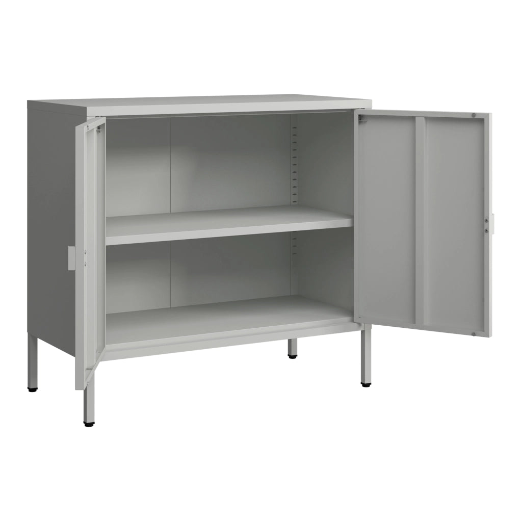 Armadio da Ufficio Hailuoto per Archivio 75 x 80 x 40 cm Acciaio Grigio chiaro [en.casa]