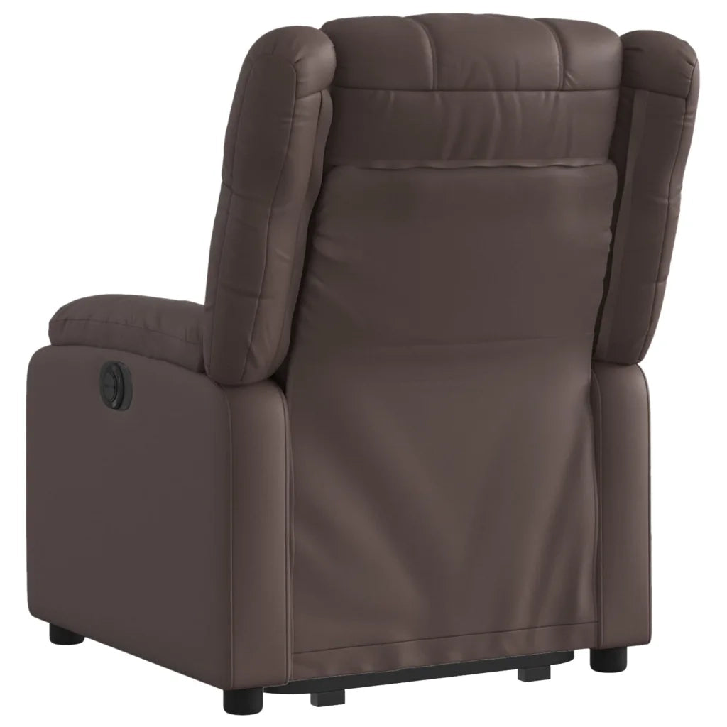Poltrona Alzapersona Reclinabile Marrone in Similpelle 3205152