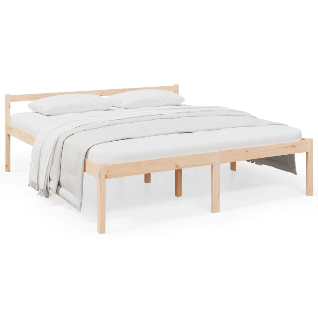 Letto per Anziani 200x200 cm in Legno Massello di Pino 810634