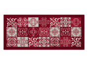 Tappeto Passatoia Runner Cucina Antiscivolo Lavabile Disegno Maiolica Suardi - 55x140 - Rosso