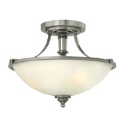 Lampada a Soffitto Industrial 3 Luci Sekhmet In Acciaio Nero E Diffusori A Cupola