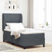Letto a molle con materasso Grigio scuro 200 x 100 cm Velluto 3340971
