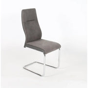 Sedie OLIVIER design in metallo e tessuto colore grigio - Set di 4