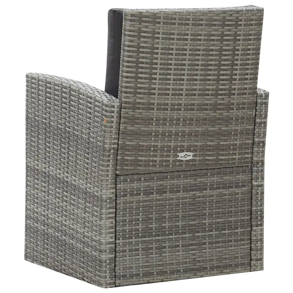 Set da Pranzo da Giardino 5 pz con Cuscini in Polyrattan Grigio 46115