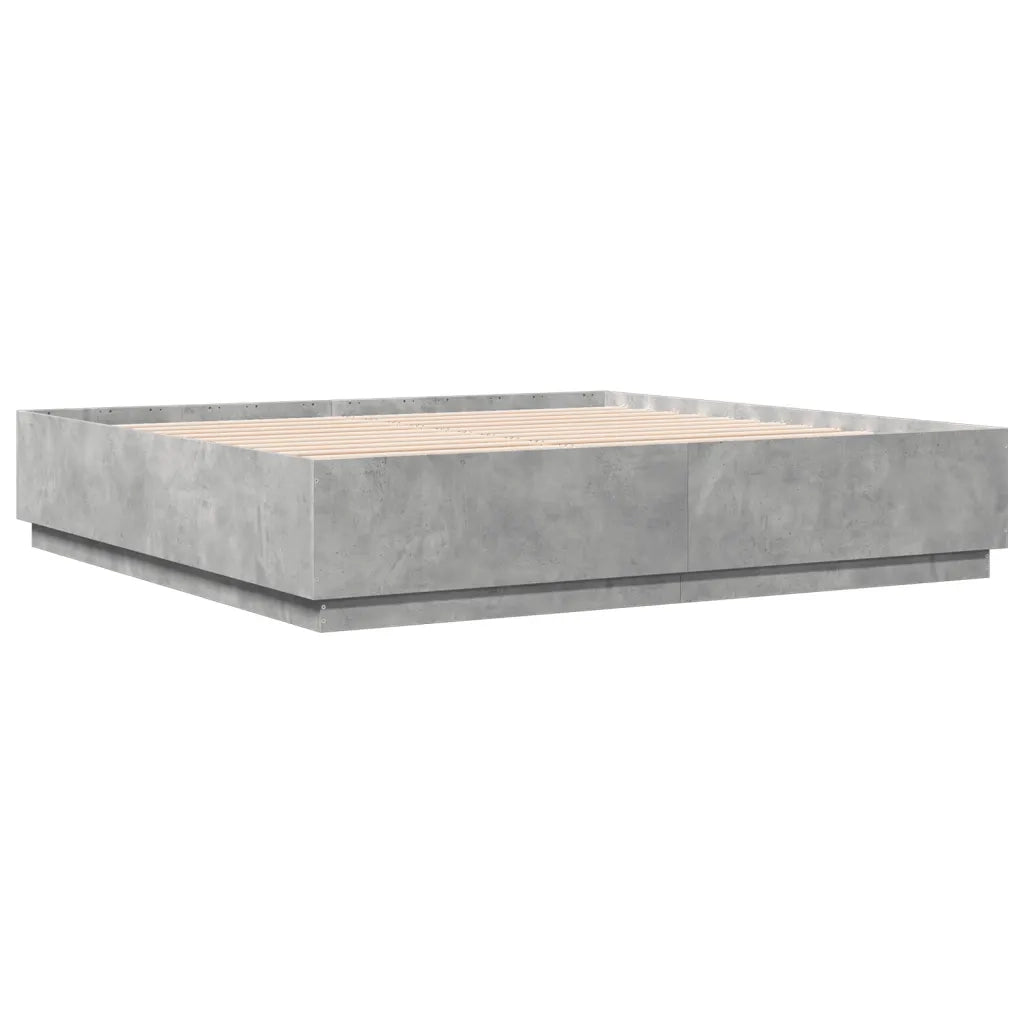 Giroletto Luci LED Grigio Cemento 200x200 cm Legno Multistrato