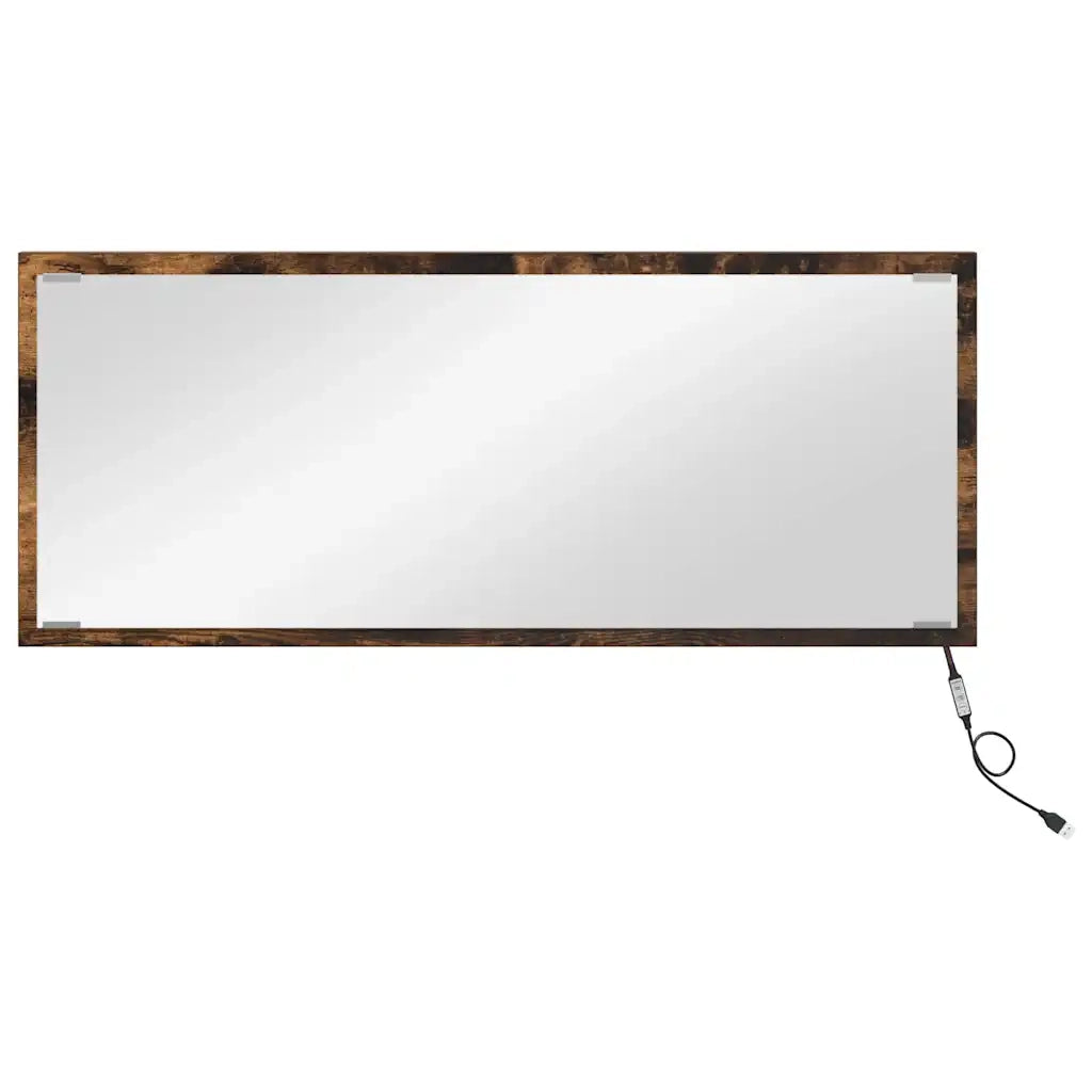 Specchio Rovere fumé 90 x 8,5 x 37 cm Legno multistrato 822817