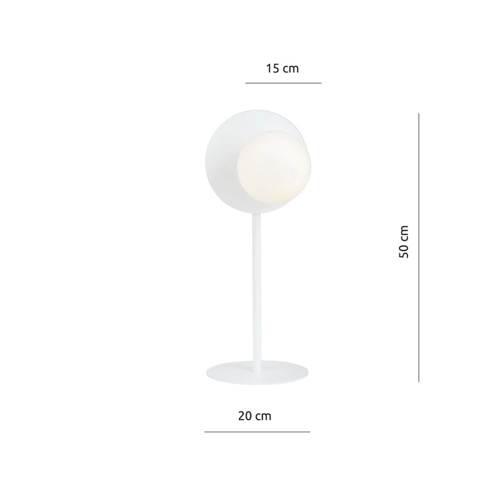 Lampada da tavolo Oslo in acciaio bianco opaco