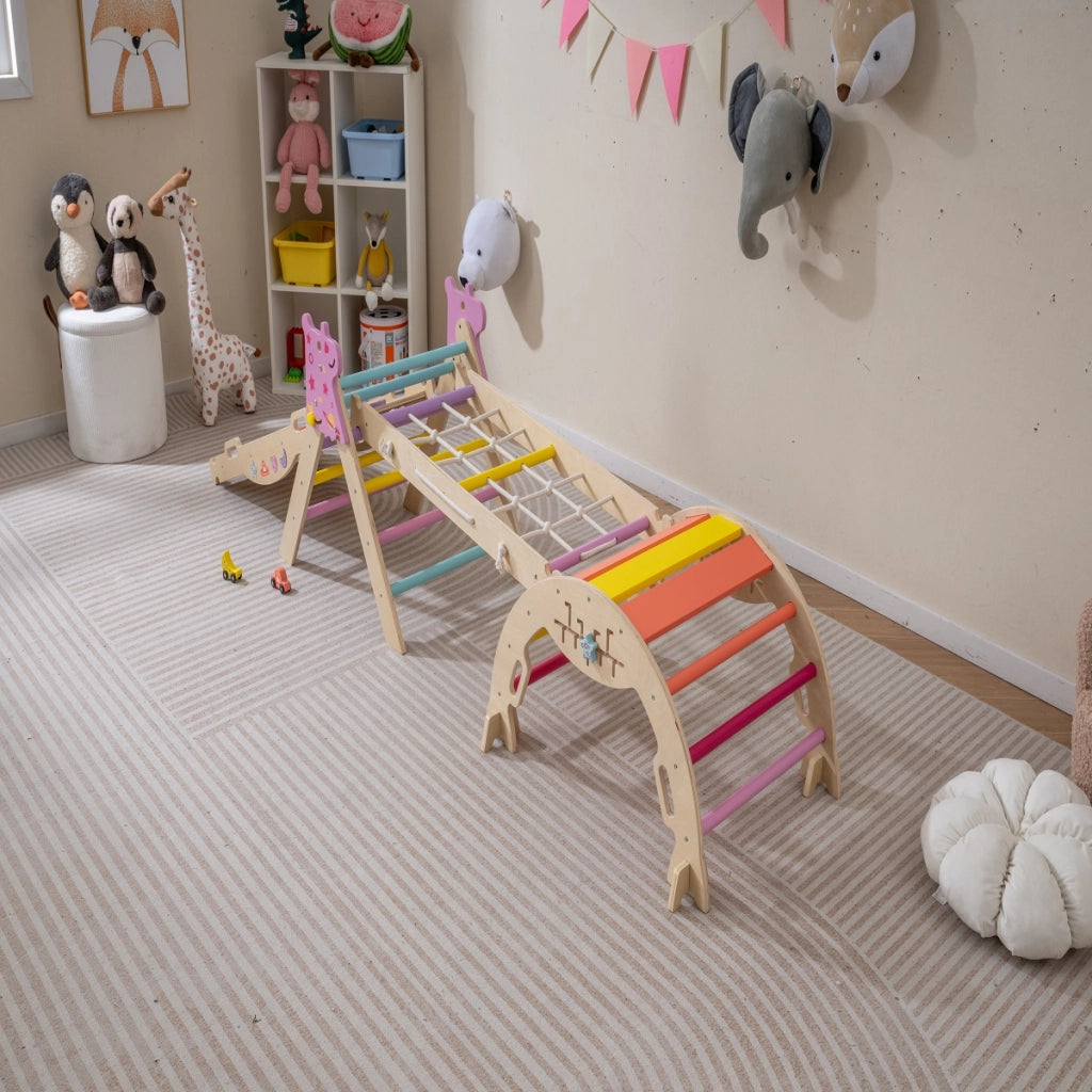 Set triangolo giocattoli pieghevoli per arrampicata beb¨¨, Triangolo arrampicatore per bambini con tunnel Colorato