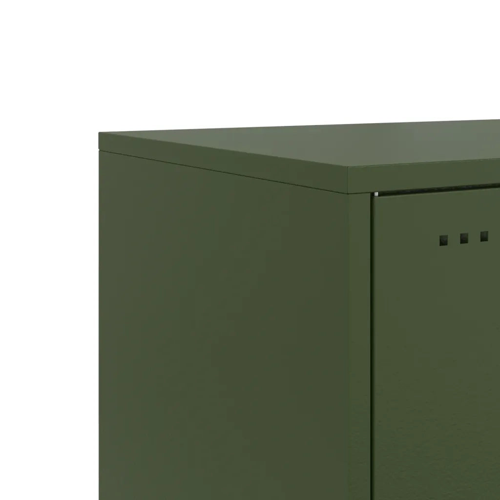 Comodino Verde Oliva 36x39x78 cm in Acciaio 846586