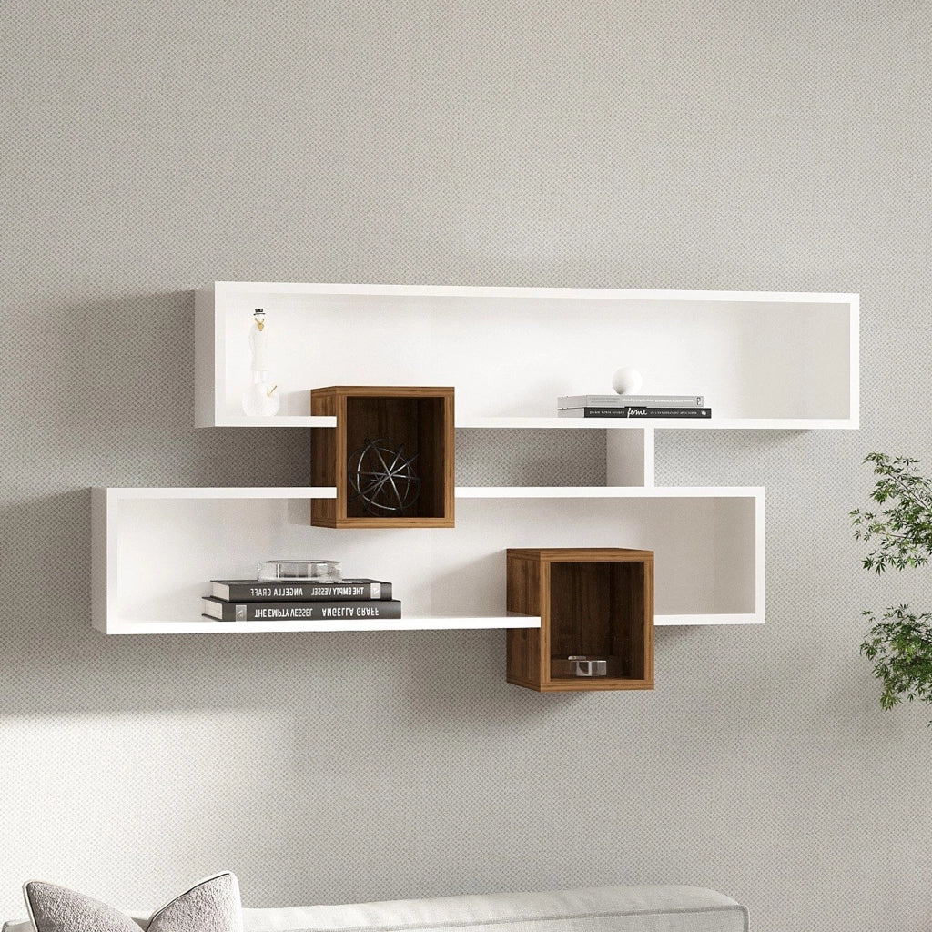 Roddino, Mensola 4 Ripiani, 120x22x75h cm Bianco