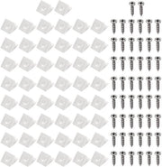 Connettore per parete posteriore 50 pezzi - Supporto per parete posteriore in plastica - Appoggio per carrello - Uniscitore per armadi - Supporti per carrello - Inclusi viti - Unificatore per armadi