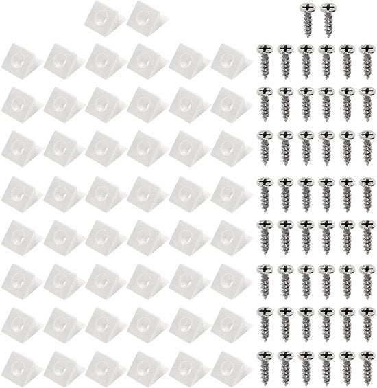 Connettore per parete posteriore 50 pezzi - Supporto per parete posteriore in plastica - Appoggio per carrello - Uniscitore per armadi - Supporti per carrello - Inclusi viti - Unificatore per armadi