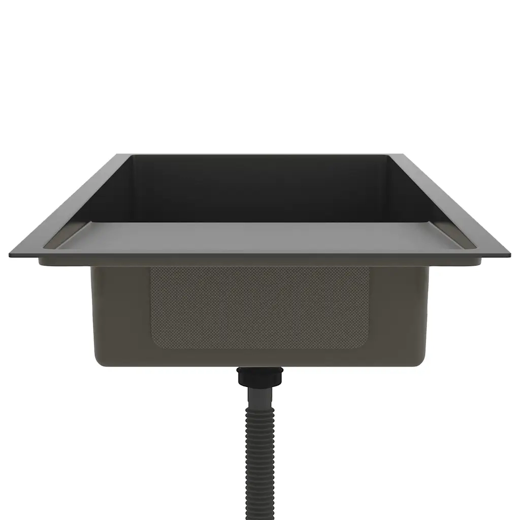 Lavello da Cucina Lavorato a Mano Nero in Acciaio Inox 51527