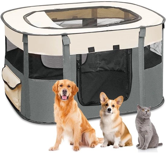 Recinzione per cani Opvouwabile - Box per cuccioli - Portatile - Recinzione per gattini - Recinzione per conigli - 300D stoffa Oxford - 80 x 60 x 55 cm