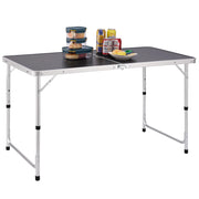 Tavolo Campeggio Picnic Altezza Regolabile Pieghevole Grigio 120x60x70/61/54H cm