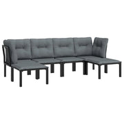 Set di mobili da giardino mobili da esterno 6 pezzi resina intrecciata nera e grigia 02_0017047