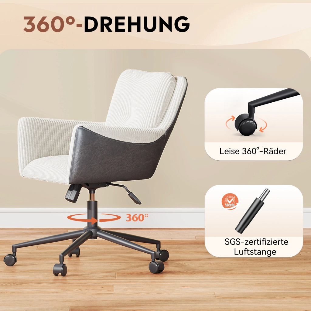 Sedia da ufficio ergonomica reclinabile ¨C zephmum ¨C beige 105¡ã 360¡ã 180kg