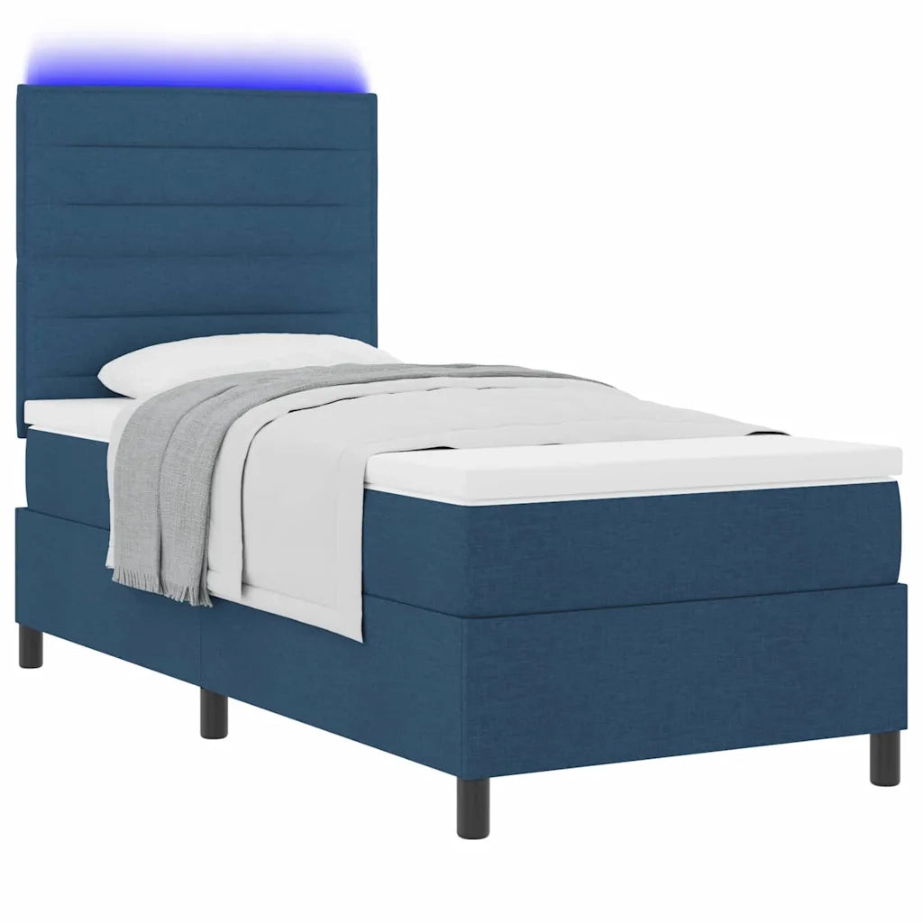Letto a molle con materasso con led Blu 100 x 200 cm Tessuto 3342773