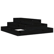 Fioriera | Cassetta per fiori | Vaso Nera 80x80x27 cm in Legno Massello di Pino